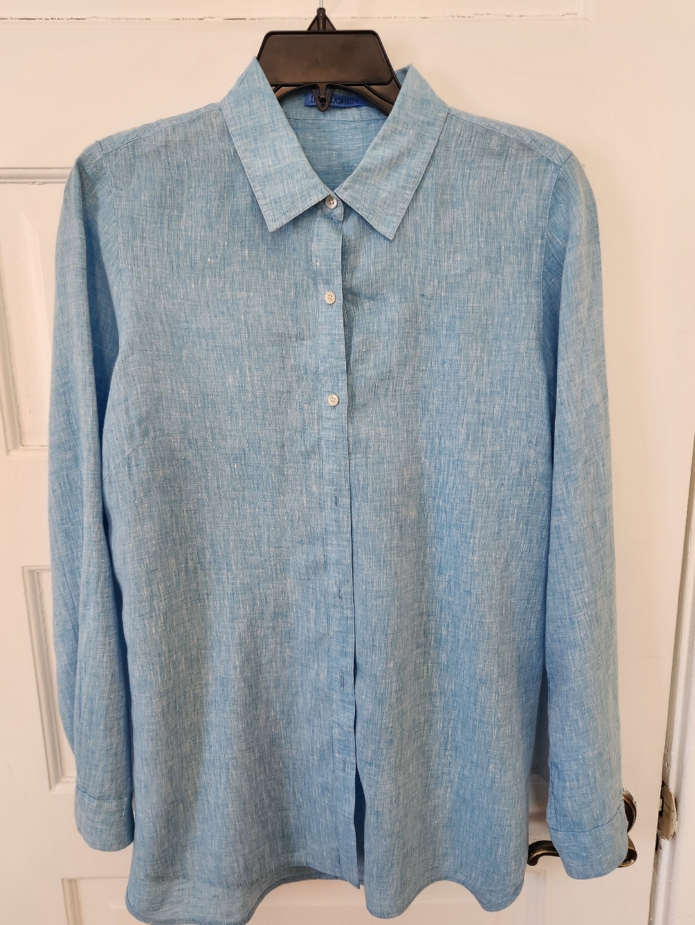 J McLaughlin Women's Light Blue Linen Shirt
